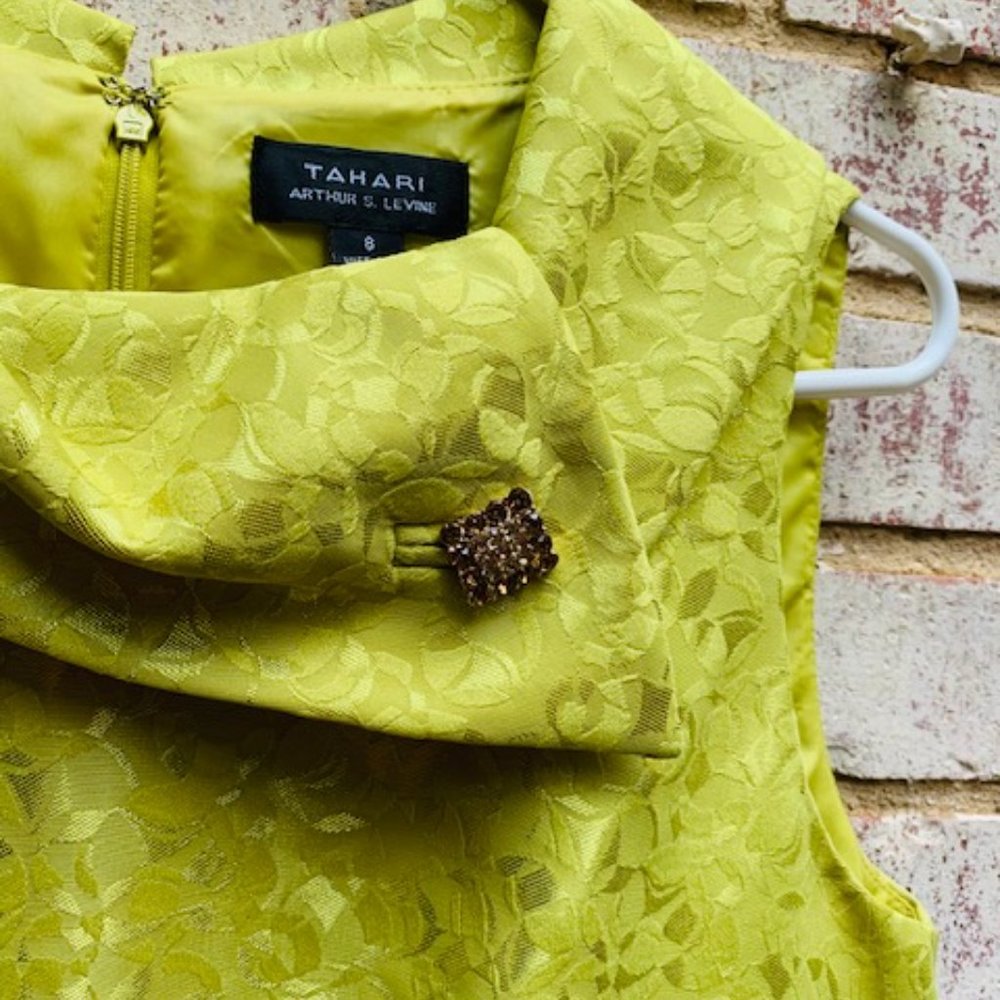 🎉HP🎉Citrine green Tahari dress size 8  - NWT - Picture 3 of 16